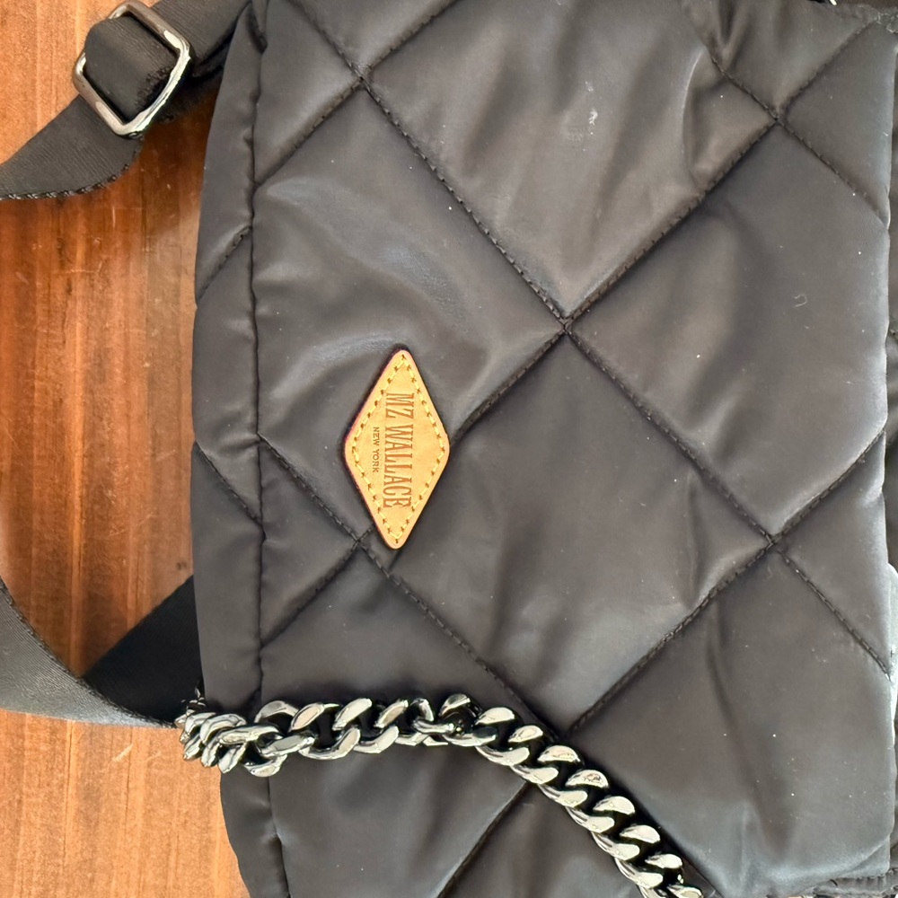 MZ Wallace Quilted Bowery XBODY Bag. Black/Gunmetal. Condition:Like New.